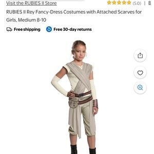 Rubie's Star Wars Rey Costume for Girls - Cream and Brown